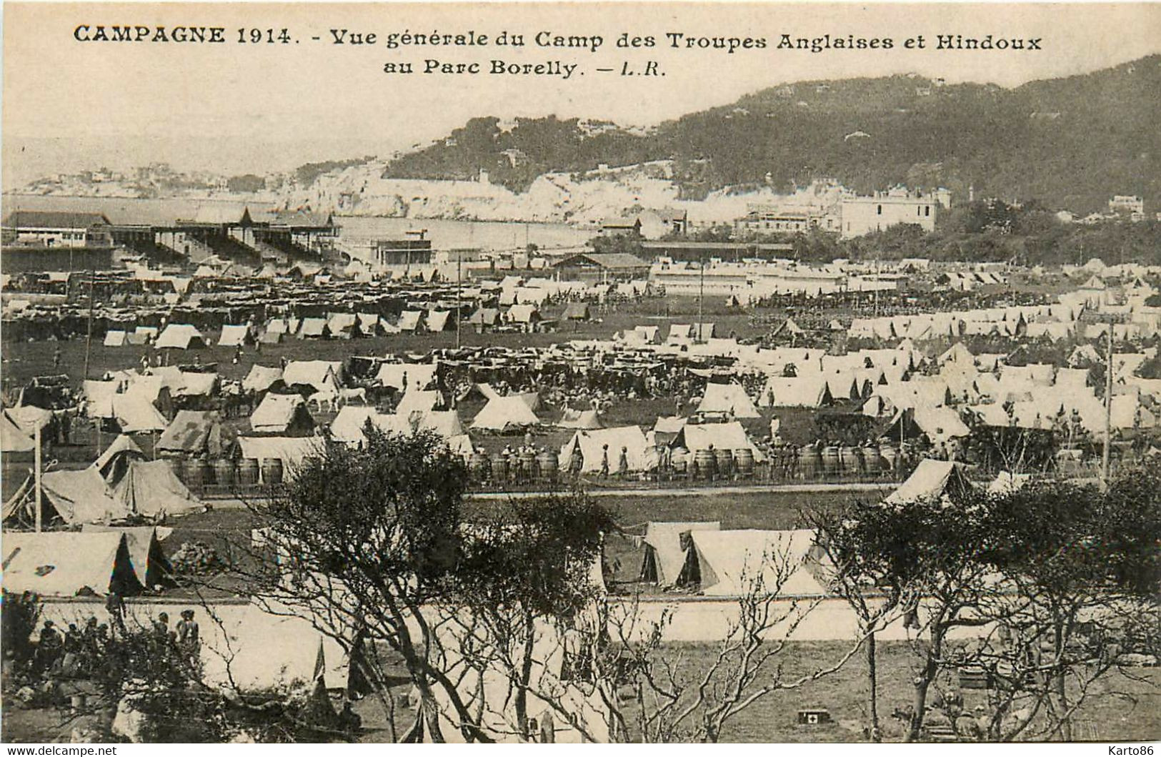 Marseille * Parc Borely * Vue Générale Du Camp Des Troupes Anglaises Et Hindoux * Ww1 * Militaria - Parcs Et Jardins