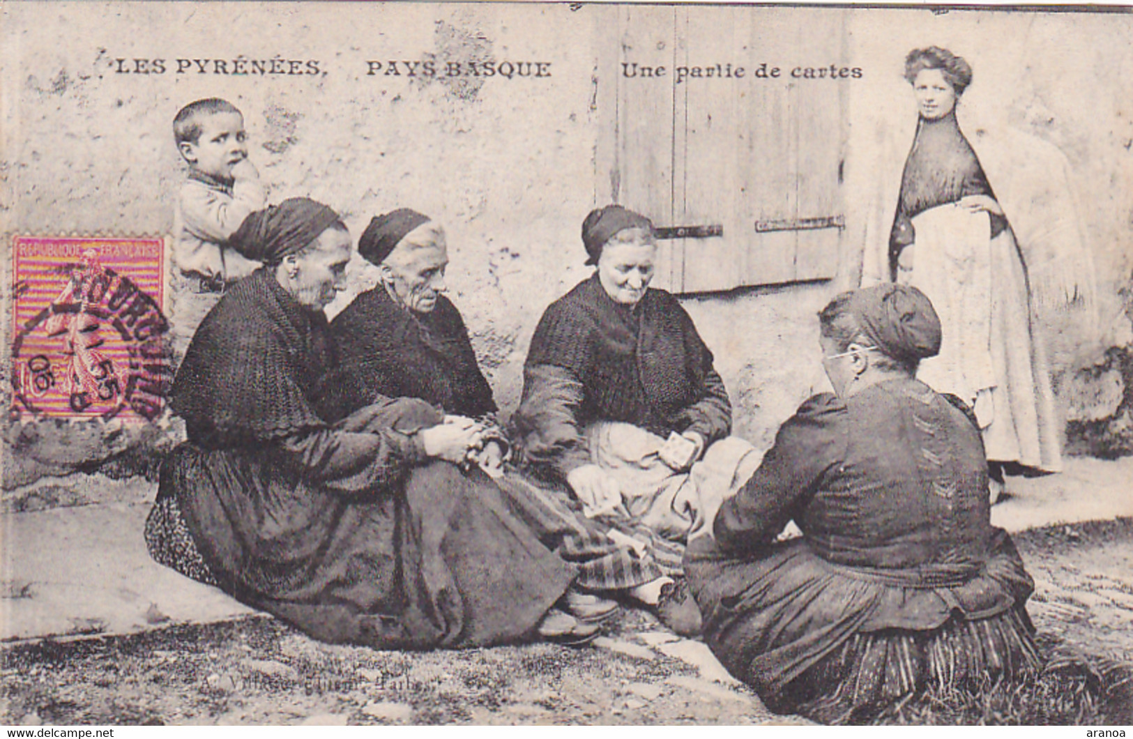 64 -- Pays Basque -- Les Pyrénées -- Une Partie De Cartes -- 5 Femmes Et Un Enfant - Otros & Sin Clasificación