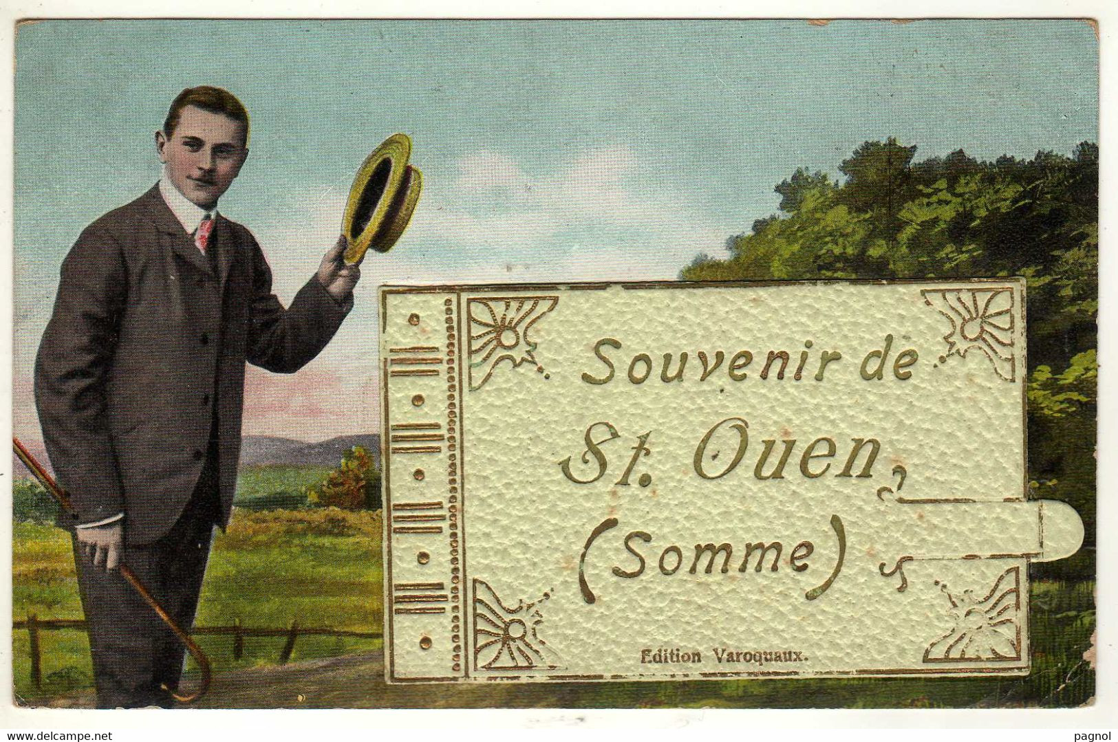 80 : Saint- Ouen : Carte à Systèmes : 4vues : Souvenir - Dreh- Und Zugkarten