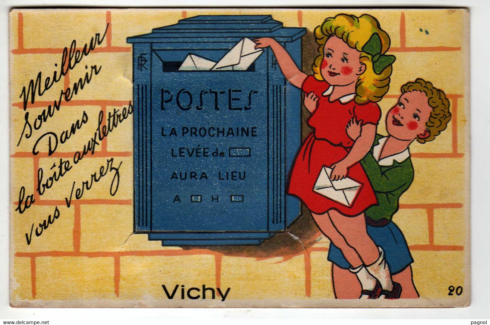 03:  Vichy : Carte à Systèmes : 10 Vues : Dans La Boite Aux Lettres - Cartoline Con Meccanismi