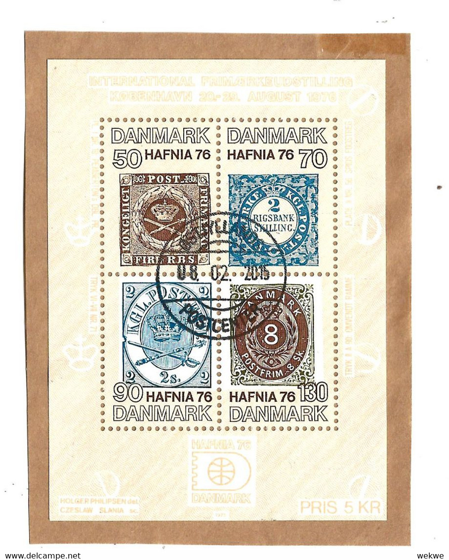 Dänemark005 / Fragment Mit HAFNIA Block 1976 O - Hojas Bloque