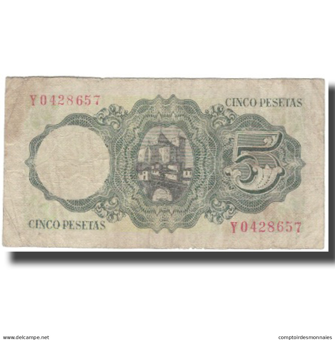 Billet, Espagne, 5 Pesetas, 1951-08-16, KM:140a, TB - 5 Pesetas