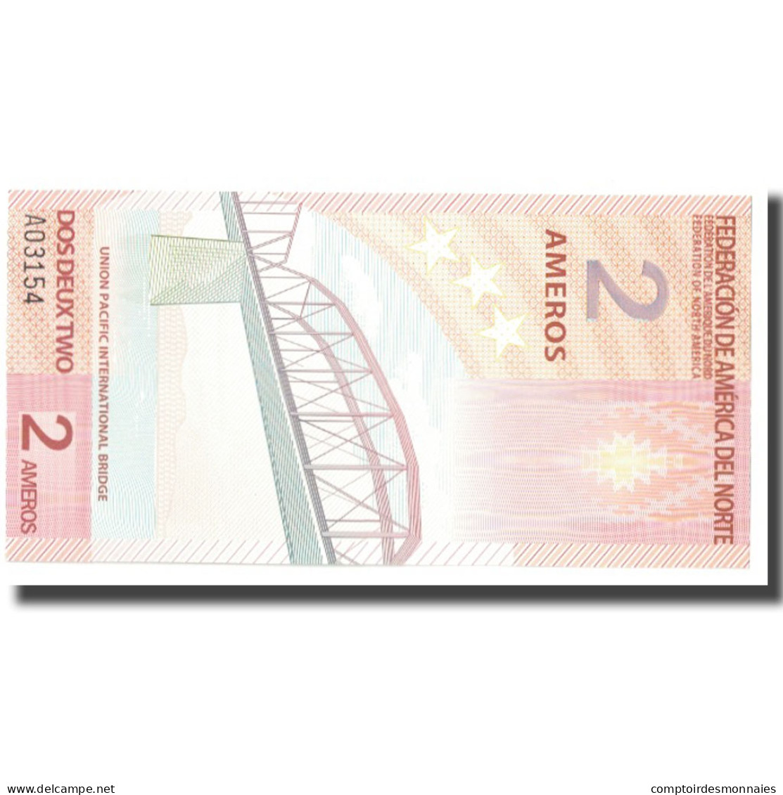 Billet, États-Unis, Billet Touristique, 2011, 2 AMEROS FEDERATION OF NORTH - A Identificar