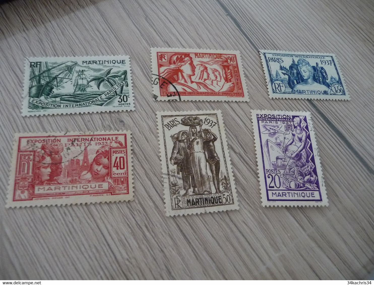 TP Colonies Françaises Exposition Internationale Paris 1937  Martinique N° 161 à 166 Neuf Et Oblitéré - Unused Stamps