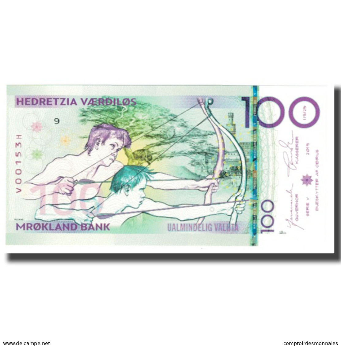 Billet, États-Unis, Billet Touristique, 2019, 100 VAERDILOS MROKLAND BANK, NEUF - A Identificar