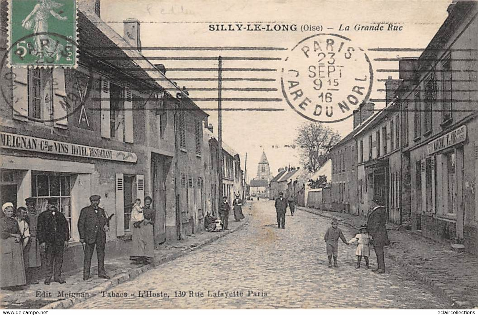 Silly-le-Long           60        La Grande Rue .Hôtel Restaurant Meignan.    Editeur De La Carte        (voir Scan) - Autres & Non Classés