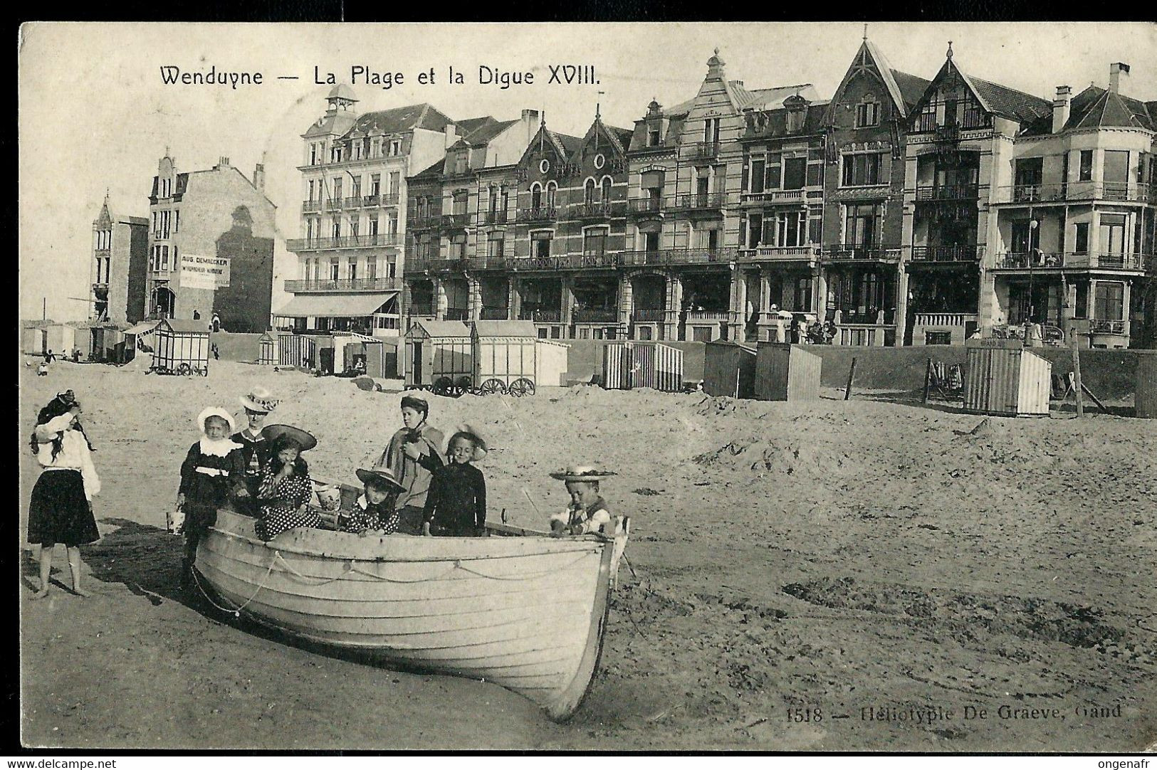 Carte-vue: Wenduyne (La Plage Et La Digue ) Obl. WENDUYNE 02/09/1908  (timbre Avec Bords De Feuille - Rural Post