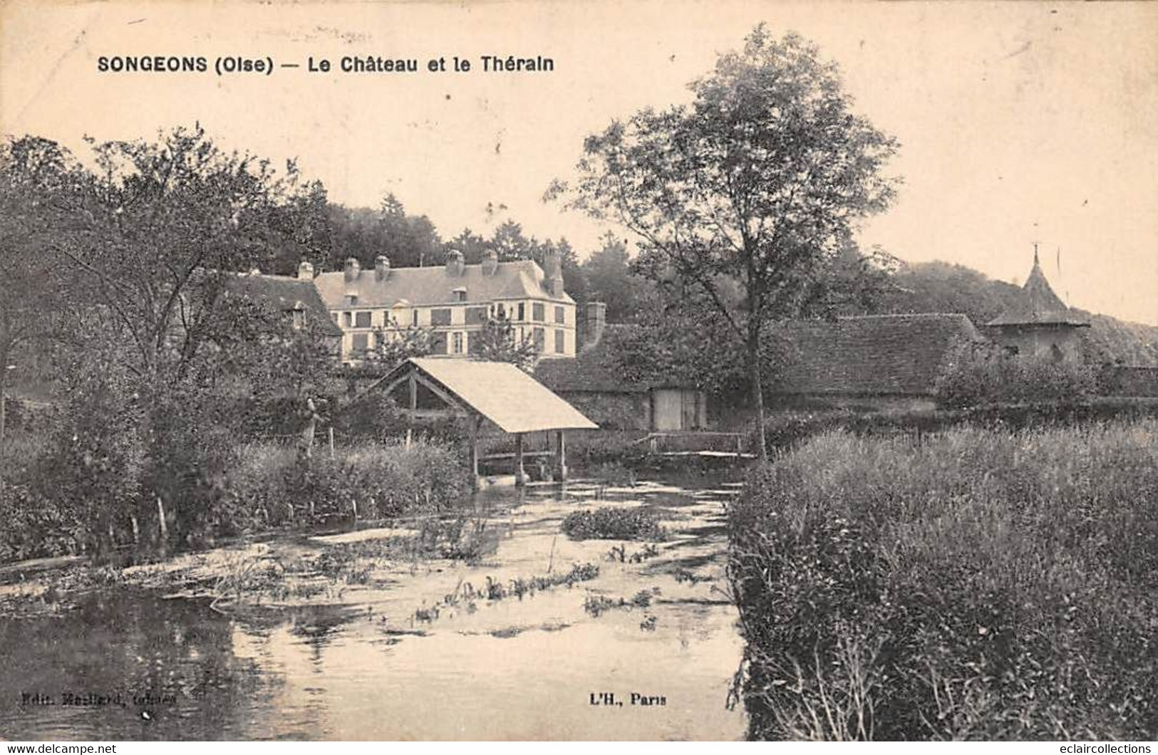 Songeons           60         Le Château Et Le Thérain. Lavoir       (voir Scan) - Songeons