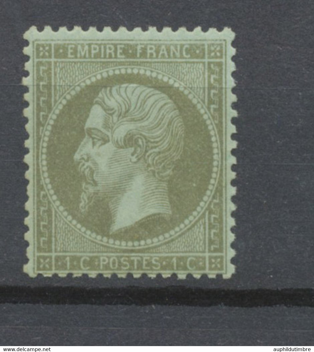 France Classique N°19 1c Olive Neuf *, Signé Calves TTB H2564 - 1862 Napoléon III
