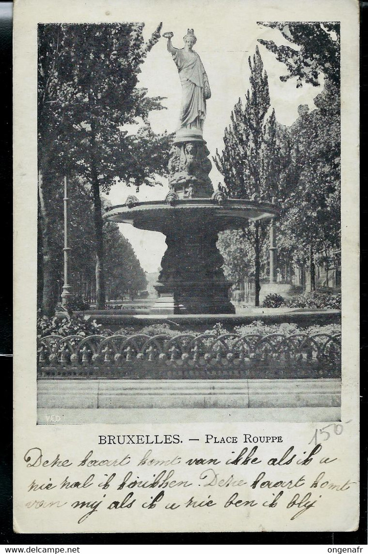 Carte-vue: Bruxelles ( Place Rouppe) Obl. RUPPELMONDE 23/09/1908 - Correo Rural