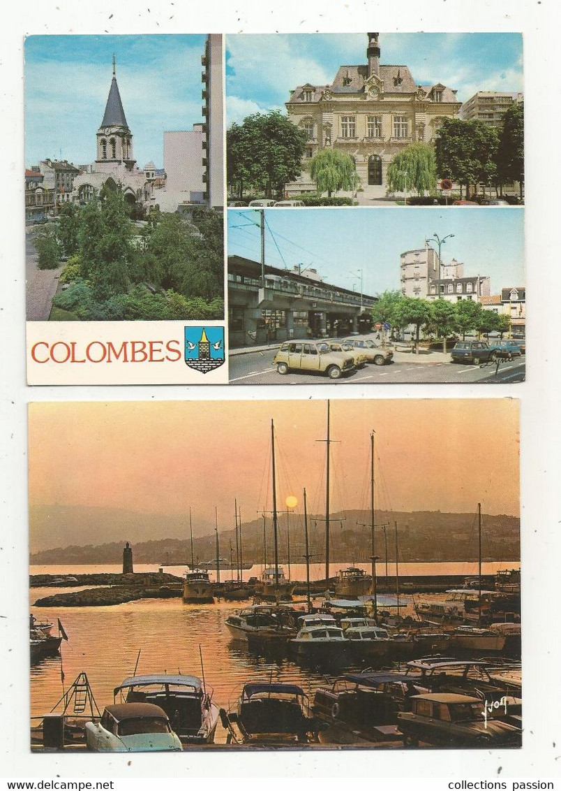 Cp , Automobiles  , Voitures De Tourisme , Renault , Citroen...., 2 Scans ,  LOT DE 4 CARTES POSTALES - Turismo