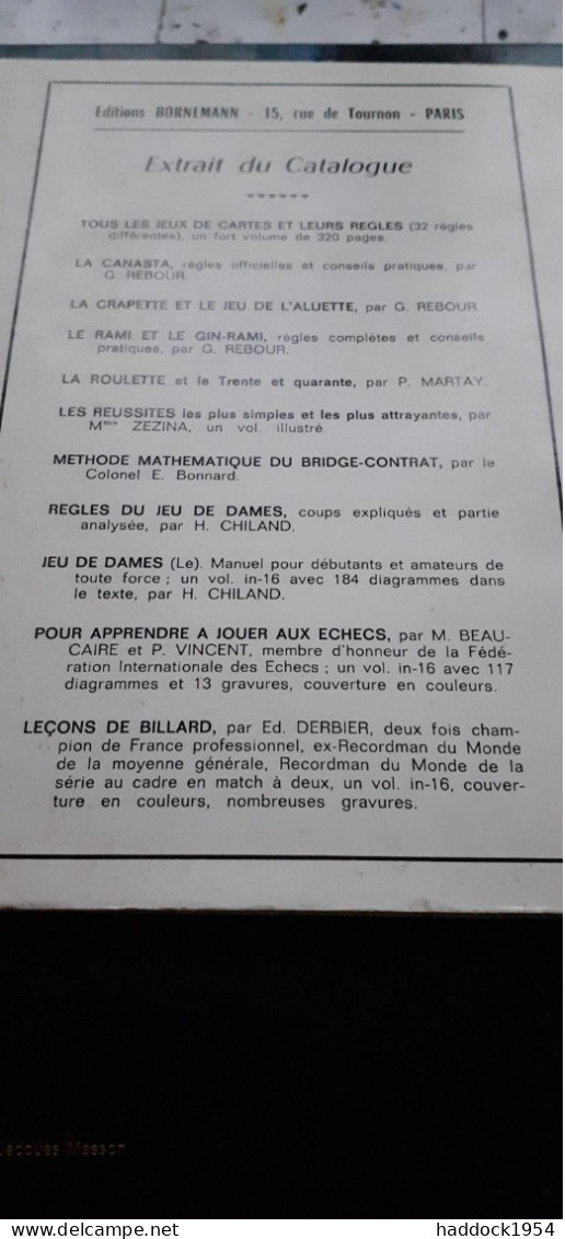 Le Rami Et Le Gin-rami GUY REBOUR Bornemann 1968 - Jeux De Société