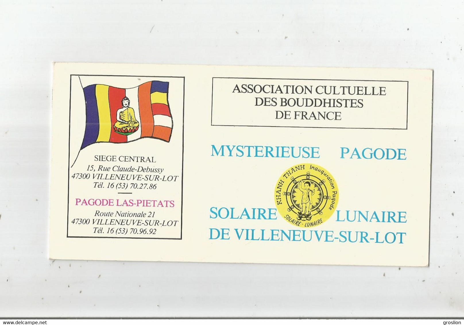 VILLENEUVE SUR LOT (LOT ET GARONNE FRANCE) PAGODE BOUDDHISTE LAS PIETATS  ROUTE NATIONALE 21 POSE 1 ERE PIERRE 1974 - Buddismo