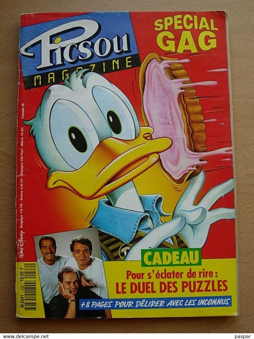 PICSOU Magazine N° 242 Mars 1992 - Spécial Gag - Les Inconnus - Puzzles - Picsou Magazine