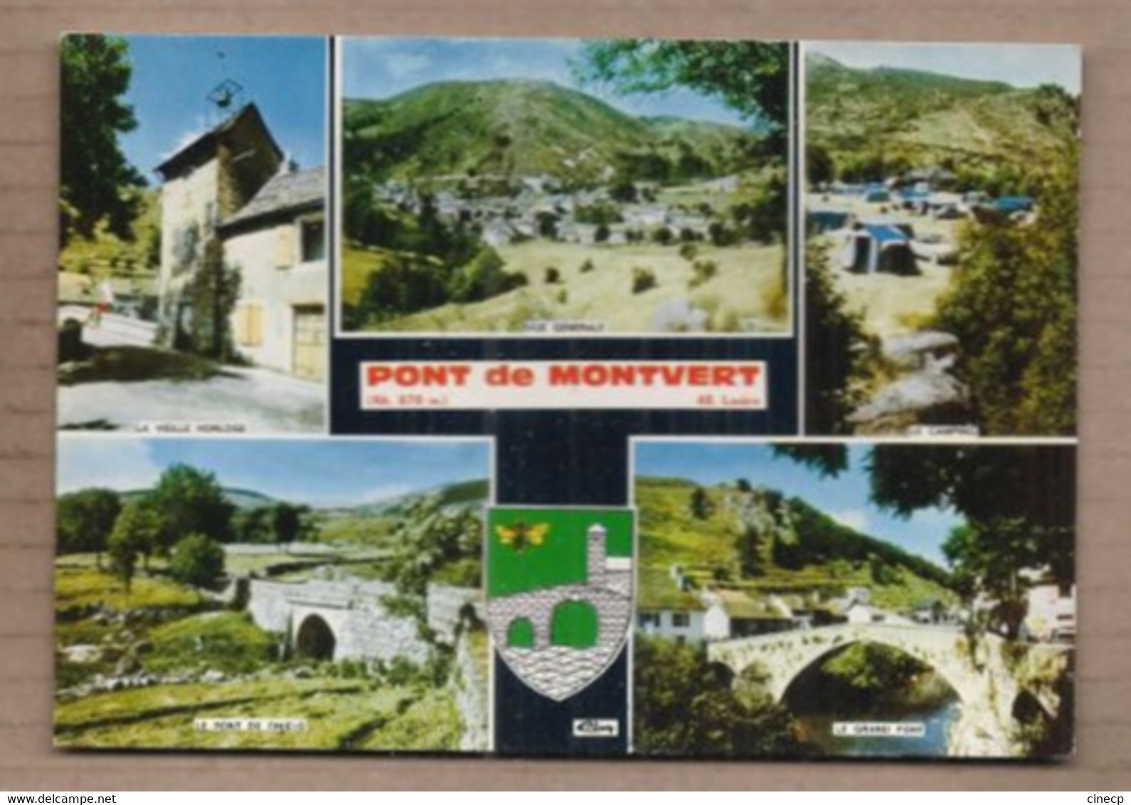 CPSM 48 - PONT DE MONTVERT - TB CP Multivue Dont Vieille Horloge , Vue Générale , Camping , Grand Pont , Pont De Finiels - Le Pont De Montvert
