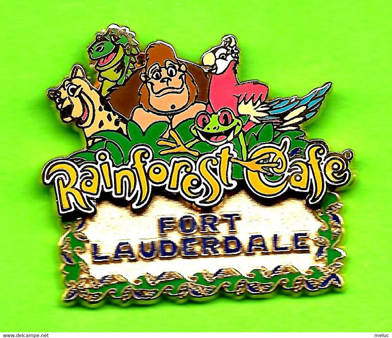 Pin's Rainforest Café Fort Lauderdale Gorille Perroquet Grenouille + (Double Moule) - 3J19 - Animals