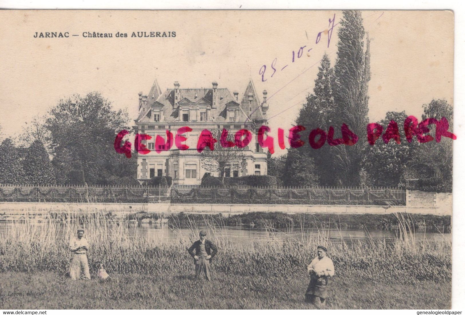 16- JARNAC - CHATEAU DES AULERAIES- EDITEUR L. LEBON   1907 - Jarnac