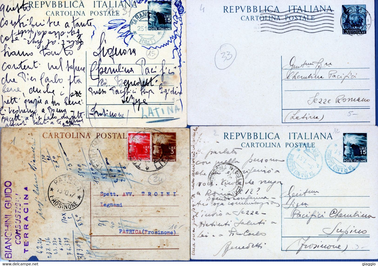 °°° Francbolli N. 4278 - Lotto Di 4 Cartoline Postali Viaggiate °°° - Andere & Zonder Classificatie