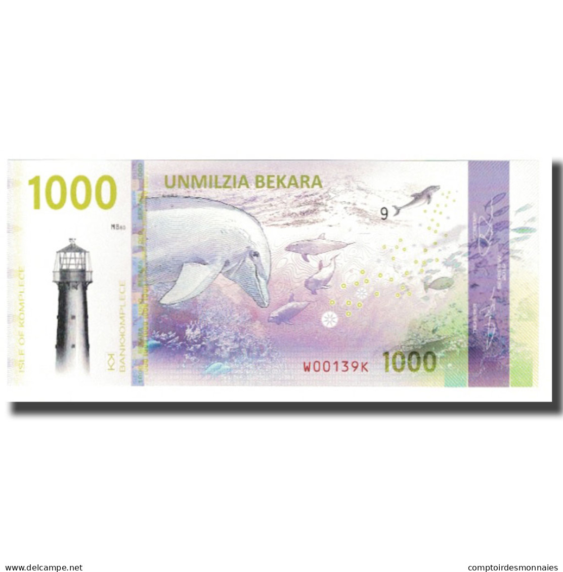 Billet, États-Unis, Billet Touristique, 2019, ISLE OF KOMPLECE 1000 BEKARA - A Identificar
