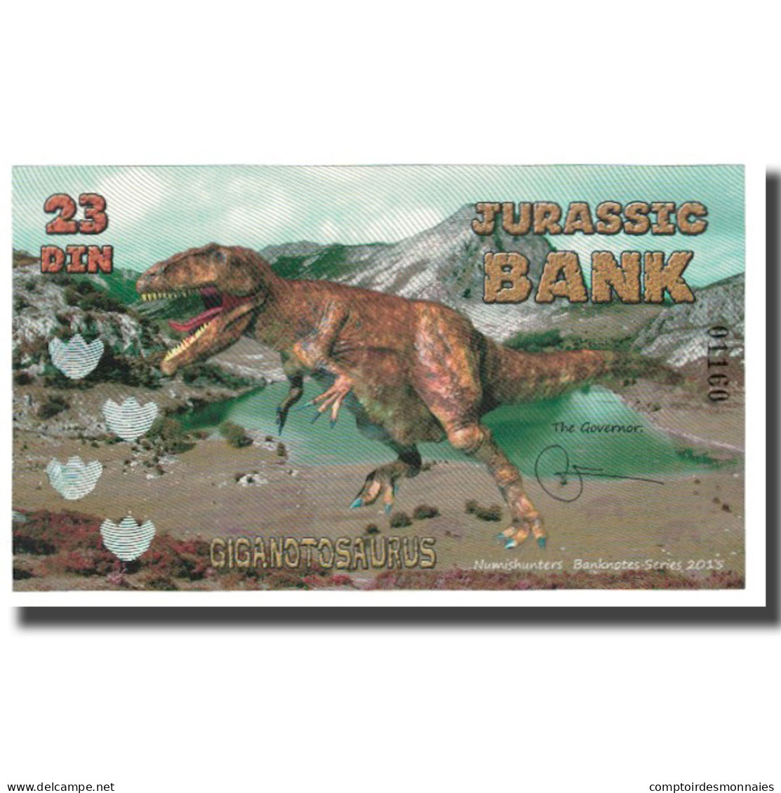 Billet, Espagne, Billet Touristique, 2015, JURASSIC BANK 23 DIN, NEUF - [ 7] Fehldrucke