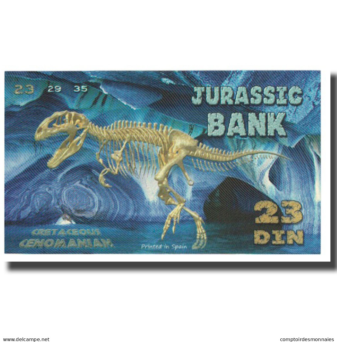 Billet, Espagne, Billet Touristique, 2015, JURASSIC BANK 23 DIN, NEUF - [ 7] Fehldrucke