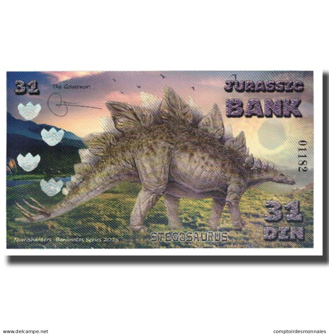 Billet, Espagne, Billet Touristique, 2015, JURASSIC BANK 31 DIN, NEUF - [ 7] Fautés & Variétés