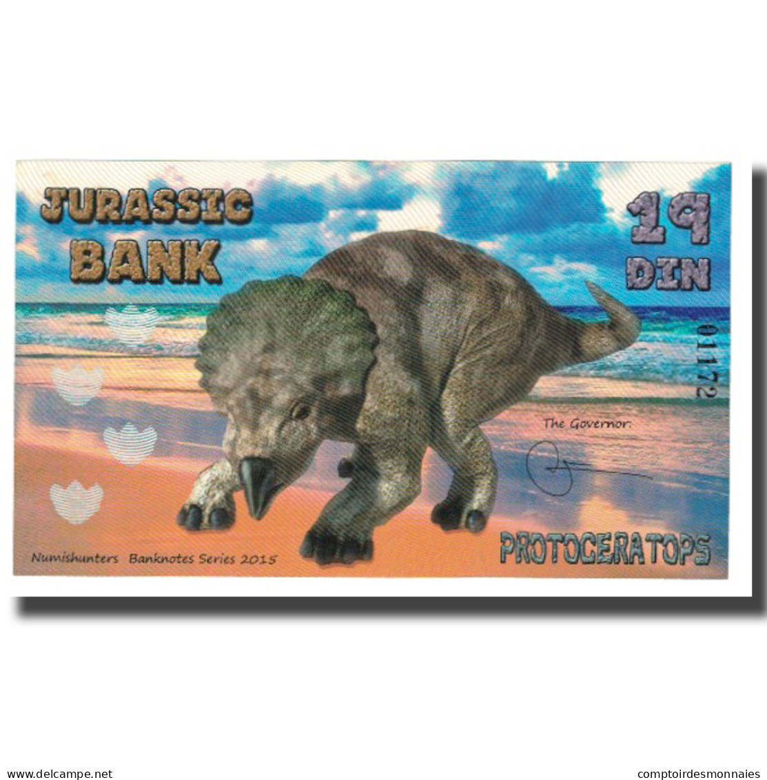 Billet, Espagne, Billet Touristique, 2015, JURASSIC BANK 19 DIN, NEUF - [ 7] Fehldrucke