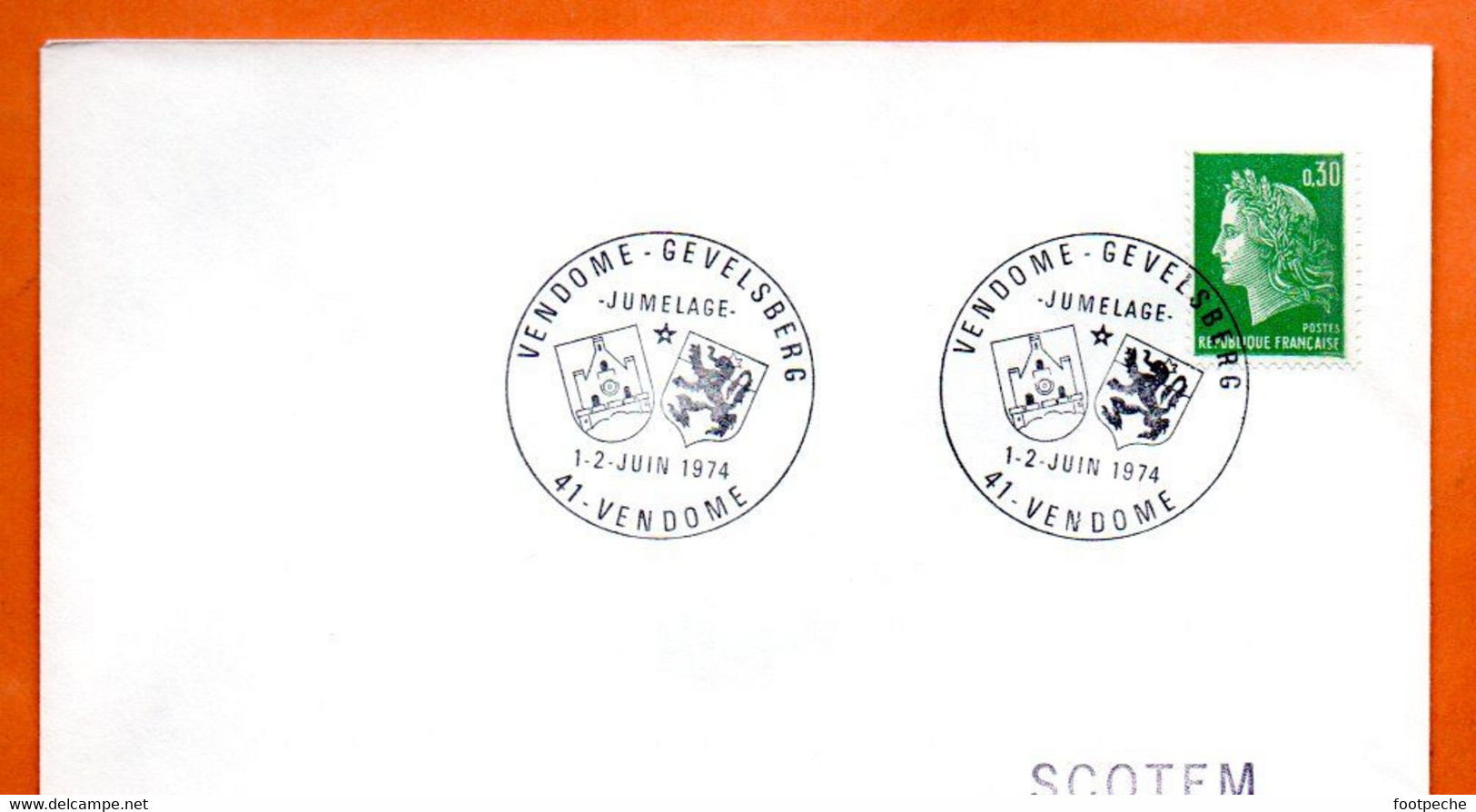 41 VENDOME  GEVELSBERG  1974 Lettre Entière N° JK 577 - Commemorative Postmarks