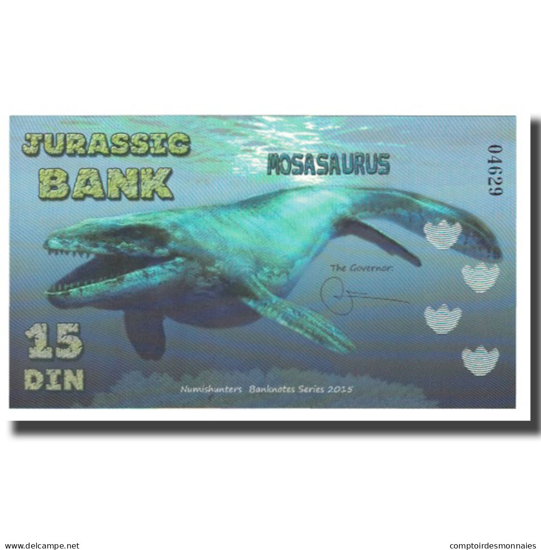 Billet, Espagne, Billet Touristique, 2015, JURASSIC BANK 15 DIN, NEUF - [ 7] Fehldrucke