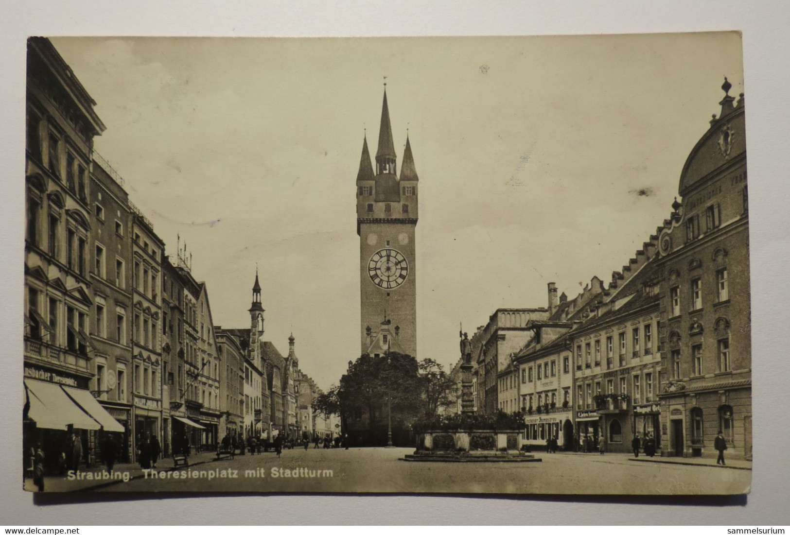 (11/11/68) Postkarte/AK "Straubing" Theresienplatz Mit Stadtturm Um 1930 - Straubing