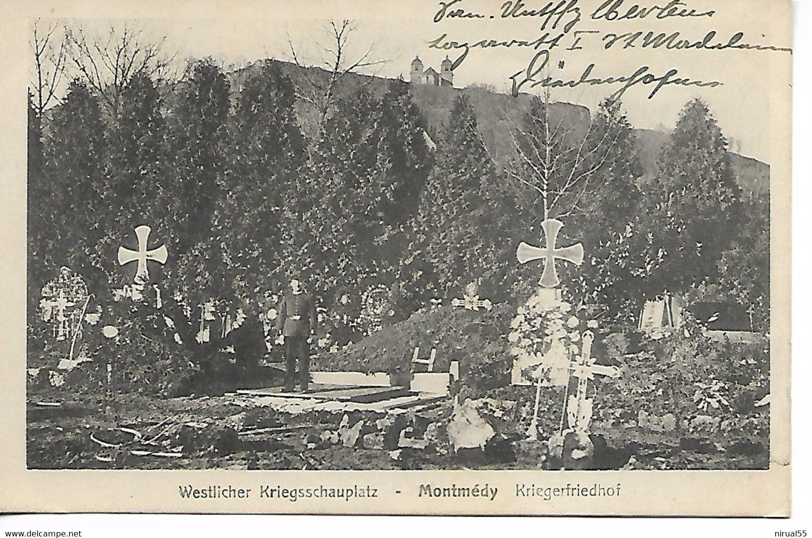 Guerre 14 18 THIONVILLE M Et Moselle Cachet Violet Kaiser.;Garnison Lazarett Diedenhofen 1915 Sur Cpa MONTMEDY....G - 1. Weltkrieg 1914-1918