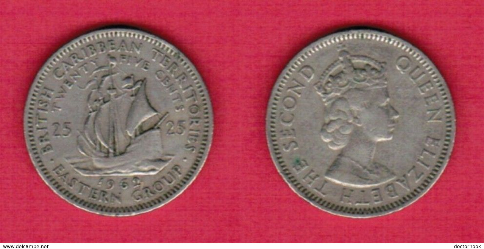 BRITISH CARIBBEAN TERRITORY  25 CENTS 1962 (KM #  6) #6205 - Caribe Británica (Territorios Del)