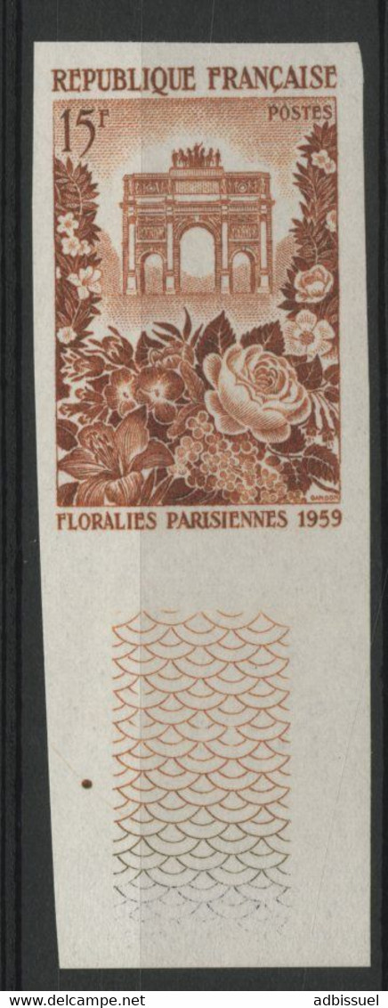 N° 1189 ESSAI NON DENTELE Floralies Parisiennes 15Fr Brun. Neuf ** (MNH). TB. - Pruebas De Colores 1945-…