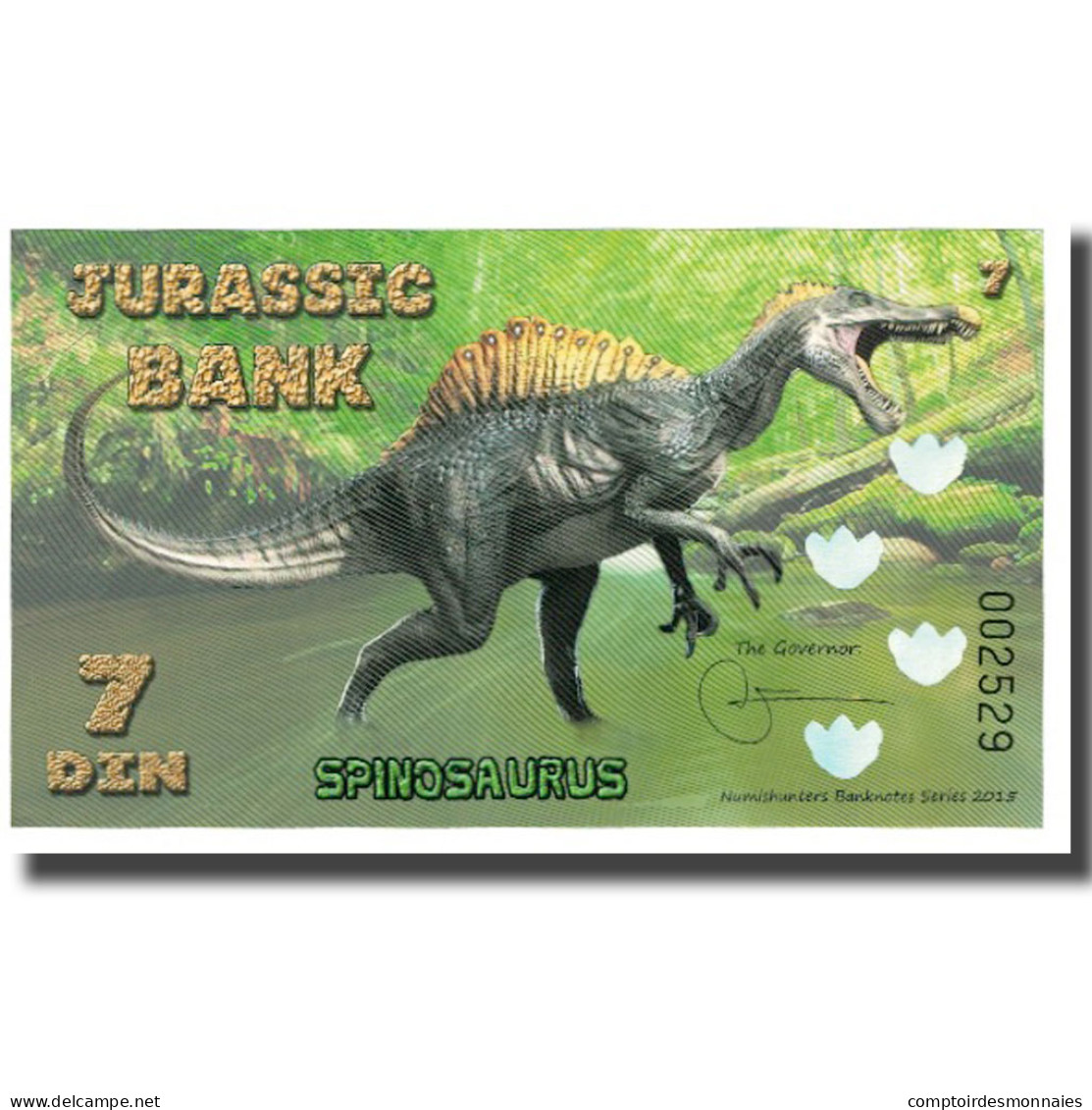 Billet, Espagne, Billet Touristique, 2015, JURASSIC BANK 7 DIN, NEUF - [ 7] Fautés & Variétés