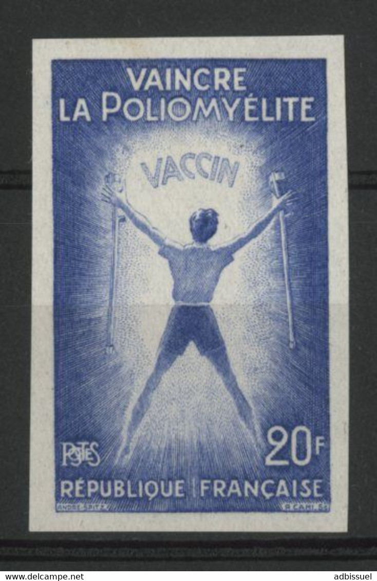 N° 1224 ESSAI NON DENTELE Pour Vaincre La Poliomyélite 20Fr Outremer. Neuf * (MH). TB. - Essais De Couleur 1945-…