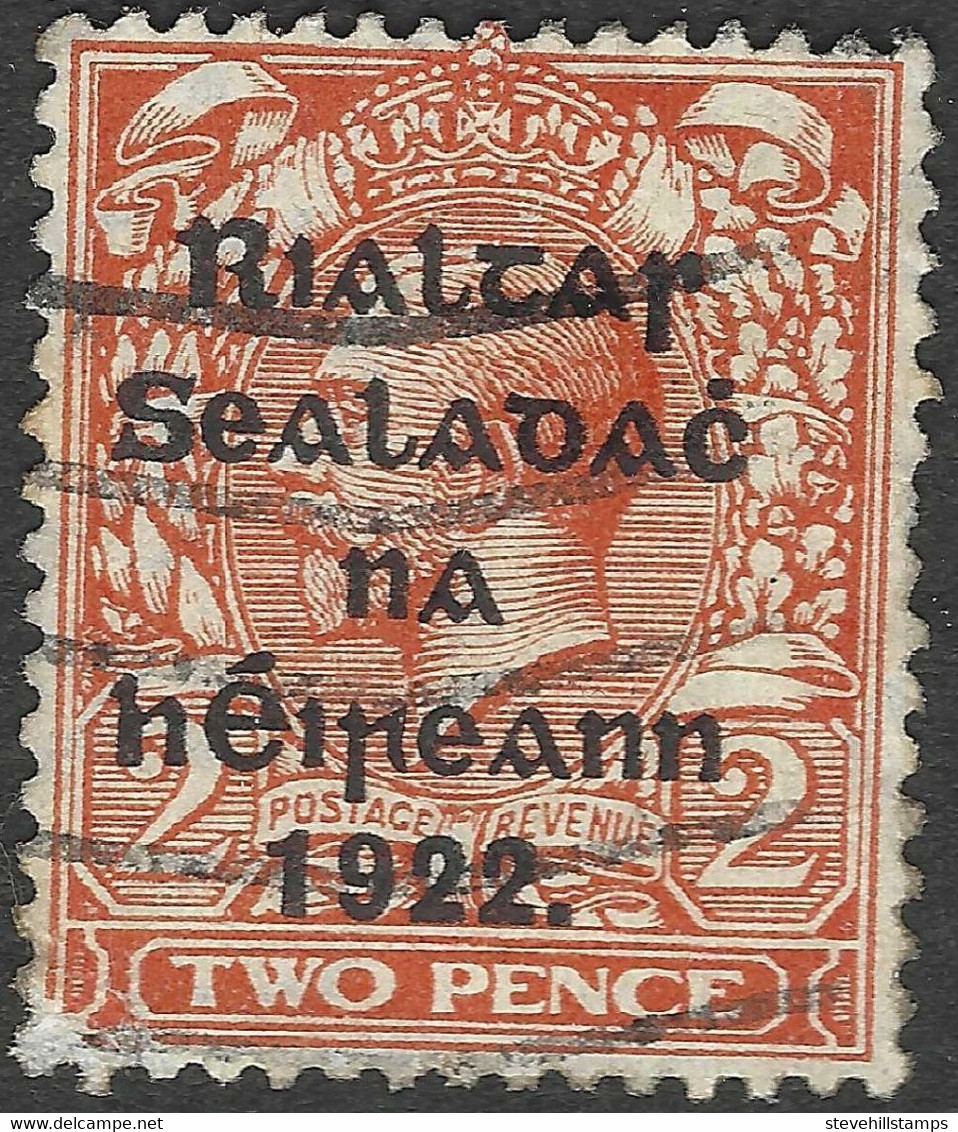 Ireland. 1922 Early Thom Overprint. 2d Die I Used. SG 12 - Oblitérés