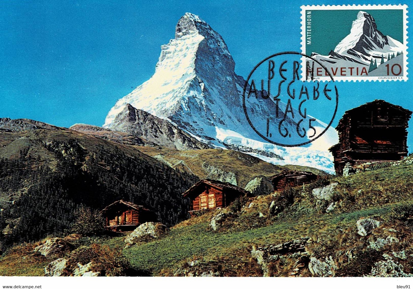 CARTE MAXIMUM MONTAGNE BERG MOUNTAIN MATTERHORN CERVIN SUISSE 1965 - Maximumkaarten