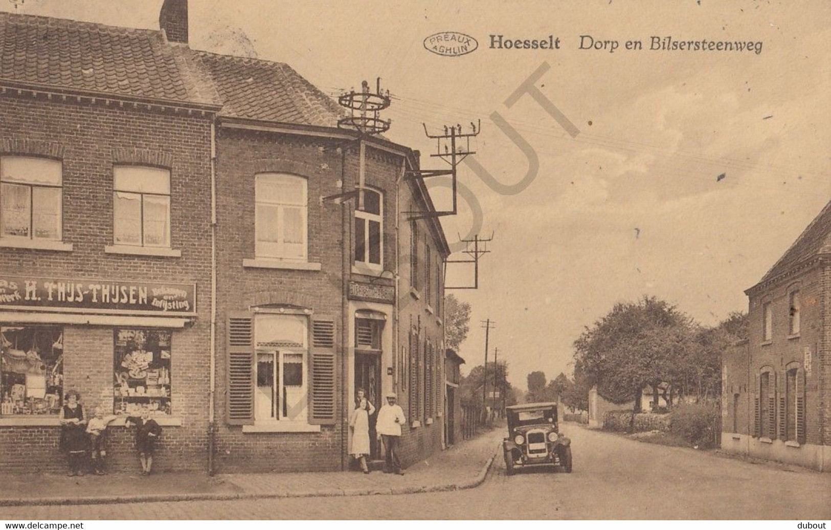 Postkaart-Carte Postale - HOESELT - Dorp En Bilsersteenweg  (B965) - Höselt