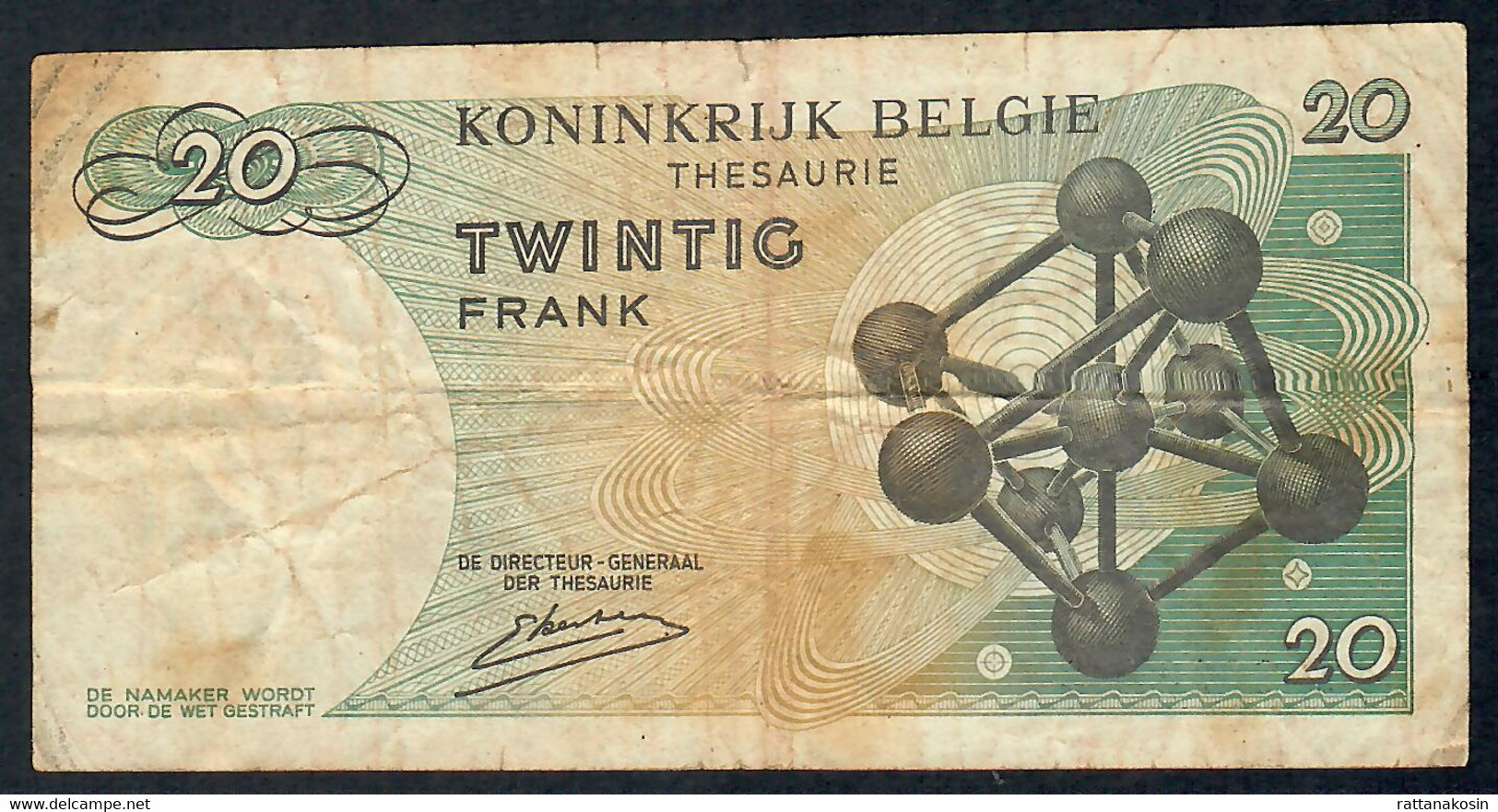 BELGIUM  P132b  20  FRANCS   15.6.1964  #4D       F-V - 20 Francos