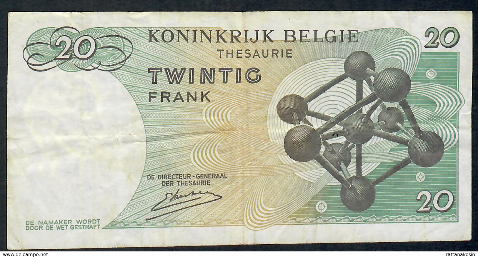 BELGIUM  P132b  20  FRANCS   15.6.1964  #3P       F-V - 20 Francs