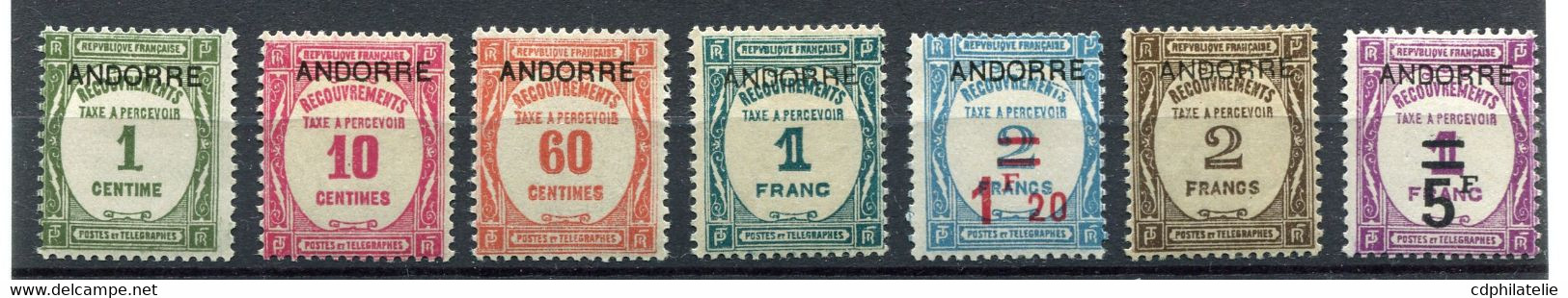 ANDORRE FRANCAIS TIMBRES-TAXE N°9 / 15 * - Nuevos