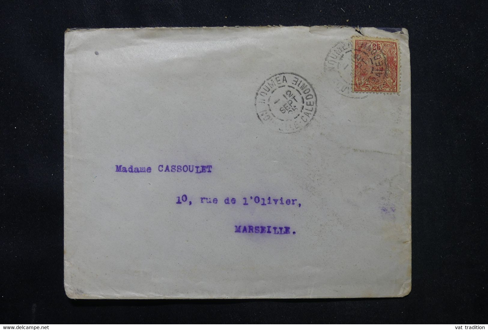 NOUVELLE CALÉDONIE - Enveloppe De Nouméa Pour La France En 1925, Affranchissement Rade De Nouméa 25ct - L 76073 - Lettres & Documents