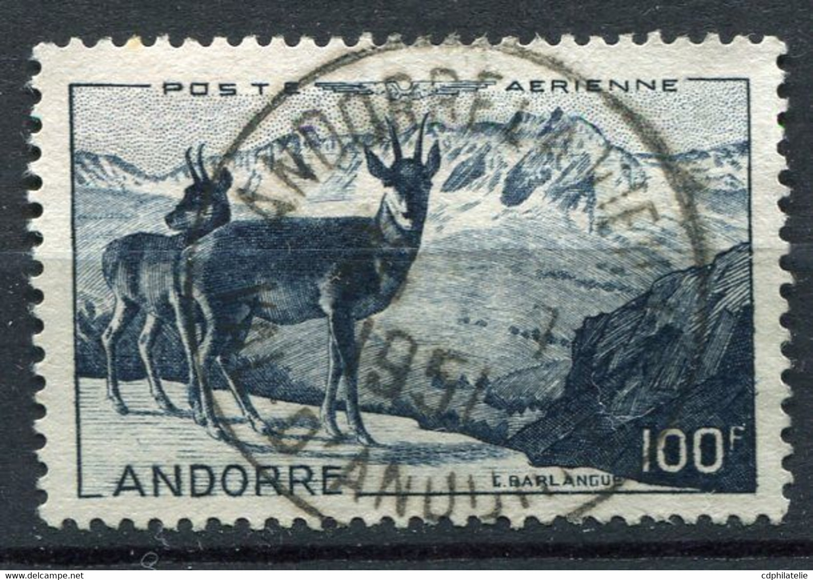 ANDORRE FRANCAIS POSTE AERIENNE N°1 OBLITERE ISARDS - Airmail