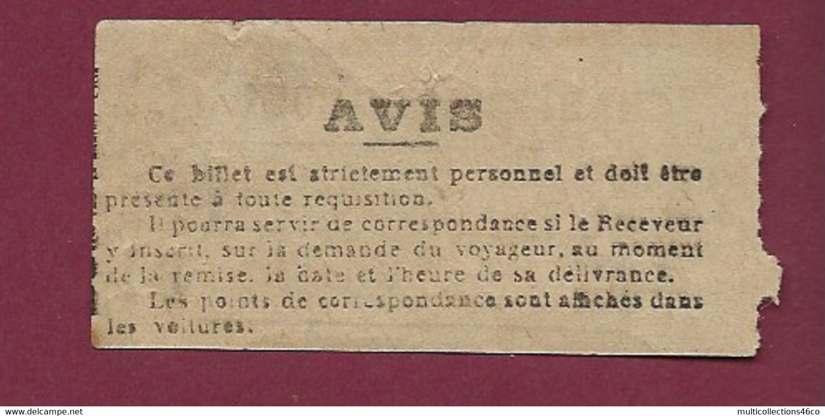 061120 - TICKET TRANSPORT TRAIN TRAM LYON - Charité Bon Coin 25c 2e Cl BI 10844 - Europe