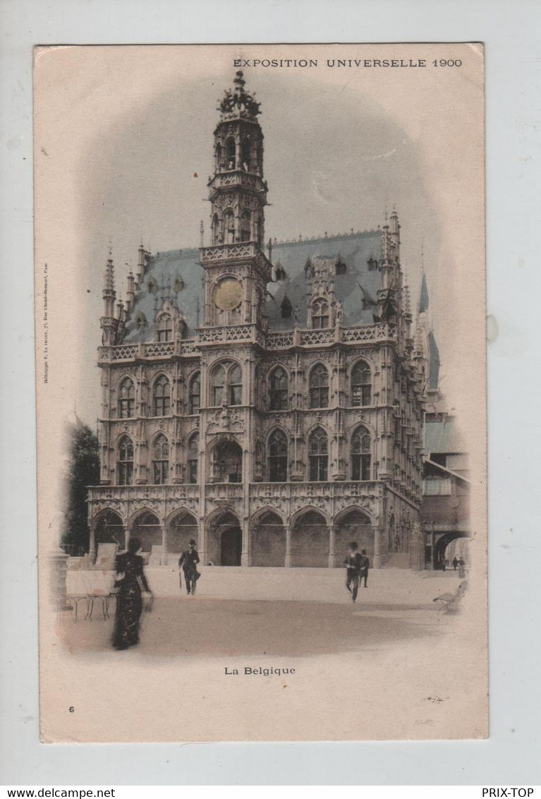 REF2281/ CP Exposition Universelle 1900 (PARIS) Bâtiment Représentant La Belgique Animée - Exhibitions