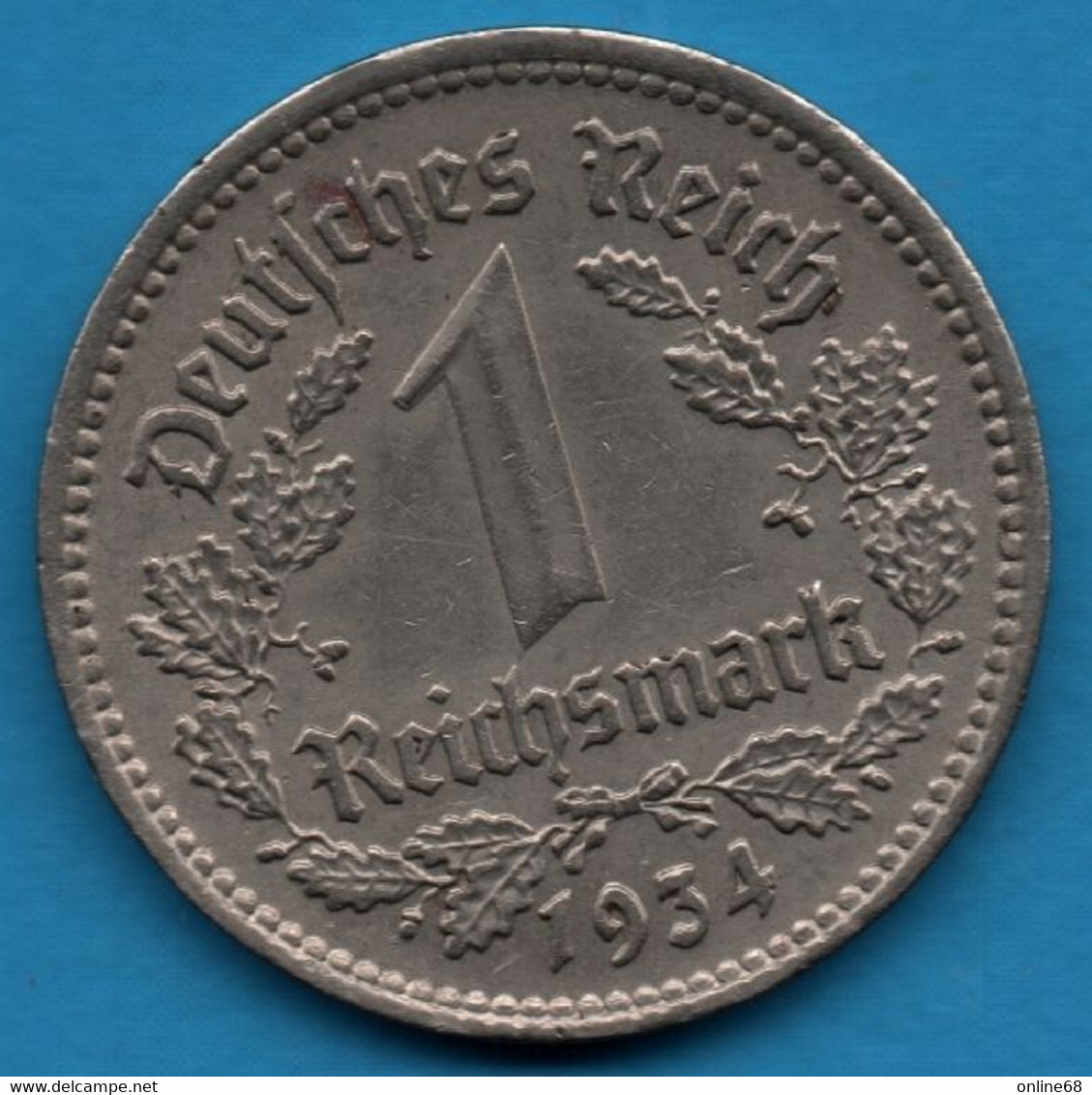 DEUTSCHES REICH 1 REICHSMARK 1934 A KM# 78 - 1 Reichsmark