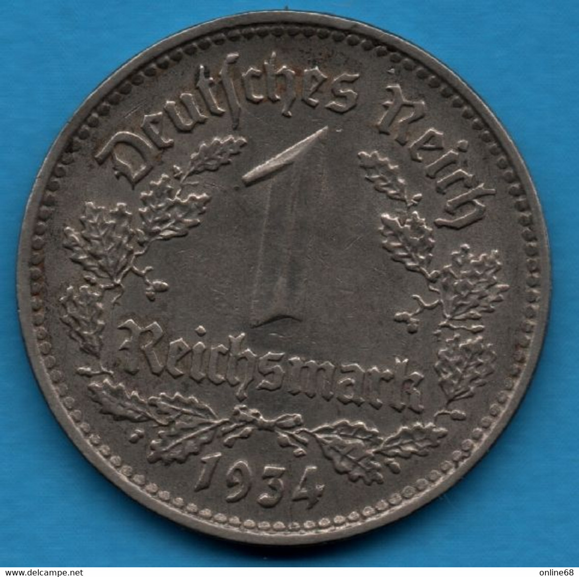 DEUTSCHES REICH 1 REICHSMARK 1934 F KM# 78 - 1 Reichsmark