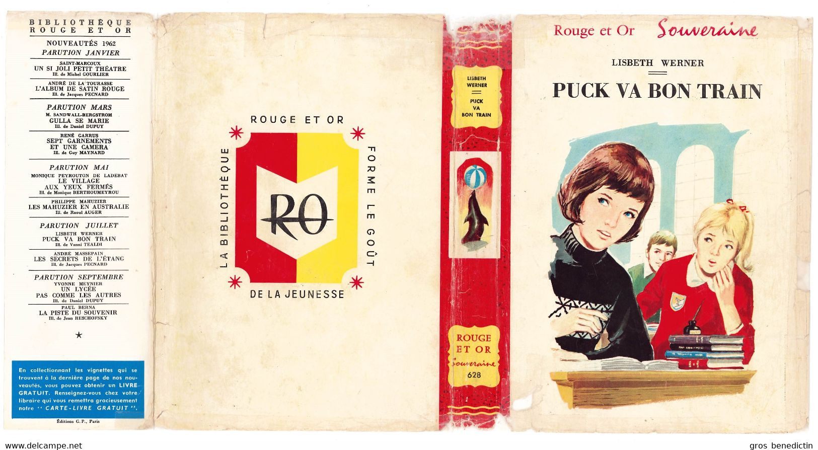 G.P. Rouge Et Or Souveraine N°179 - Lisbeth Werner - "Puck Va Bon Train" - 1962 - #Ben&Souv&Puck - Bibliotheque Rouge Et Or