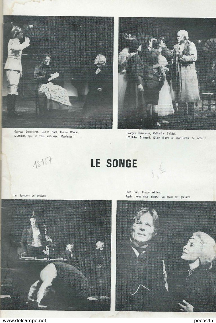 AVANT-SCENE THEATRE N° 465 : Le SONGE / STRINBERG - 1971. - Teatro, Travestimenti & Mascheramenti