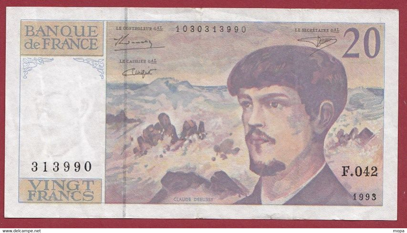 20 Francs "Debussy" --1993 ---ALPH  .F.042  Dans L 'état - 20 F 1980-1997 ''Debussy''